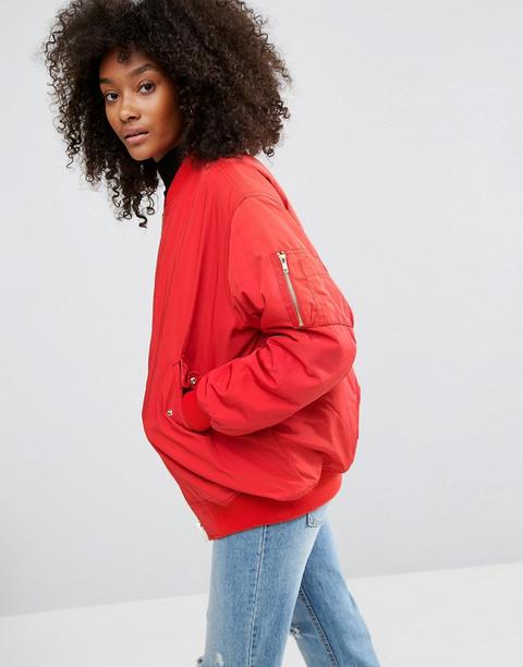 Asos - Bomber Oversize Imbottito - Rosso