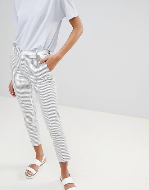 Stradivarius - Pantaloni A Righe - Bianco