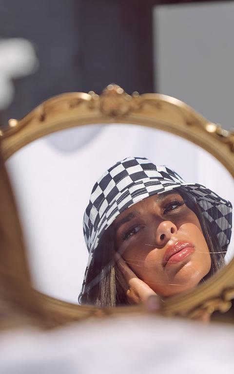 Black And White Check Bucket Hat