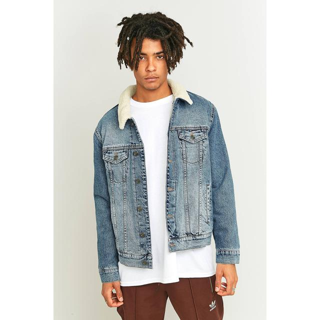 light wash sherpa denim jacket