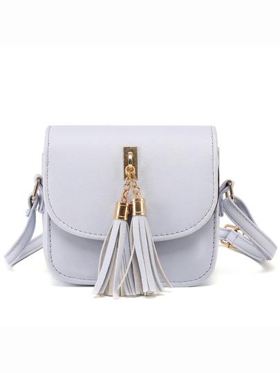 Bolso Flecos Embellecido Gris