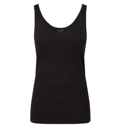 Black Scoop Neck Vest New Look