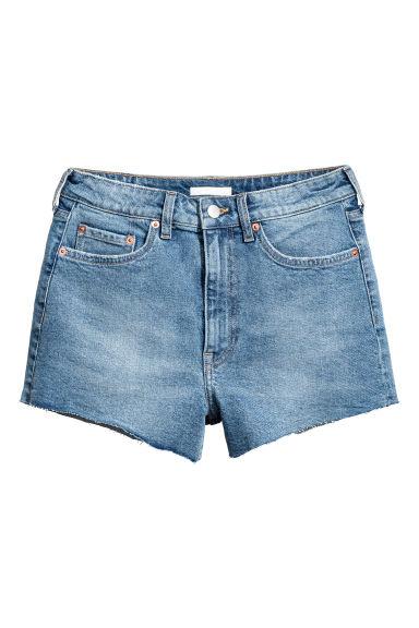 H & M - Shorts Di Jeans High Waist - Blu