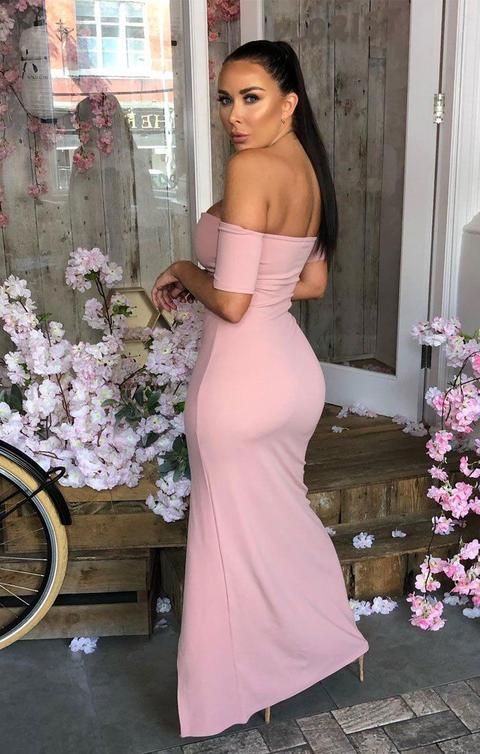 light pink bardot dress