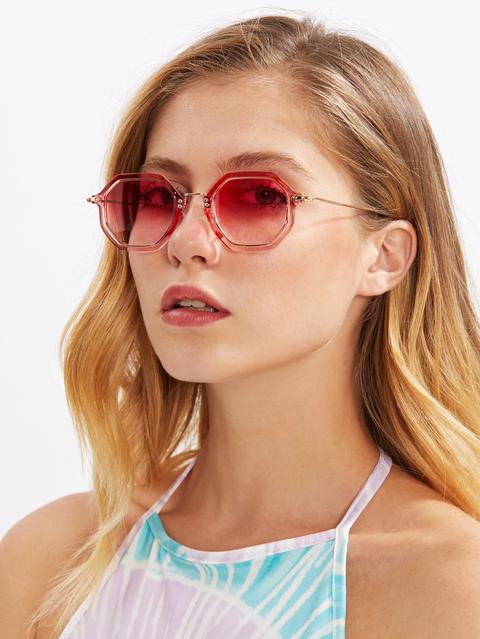 Tinted Lens Polygon Sunglasses