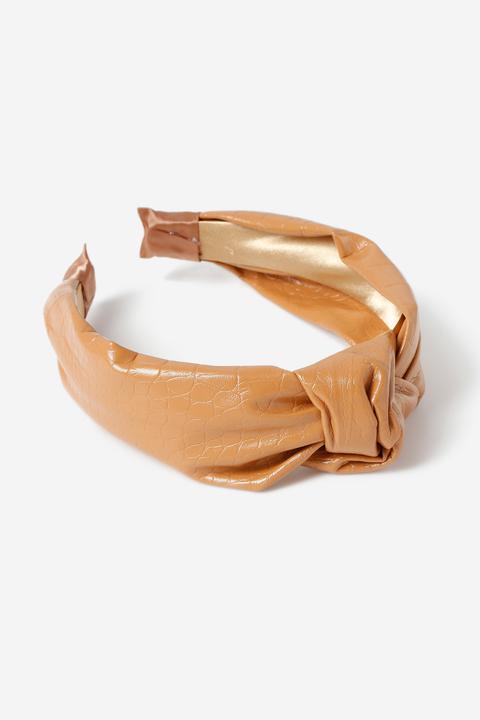 Womens **faux Leather Knot Head Band - Multi Pastel, Multi Pastel