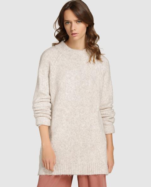 Jersey Largo De Mujer En Beige