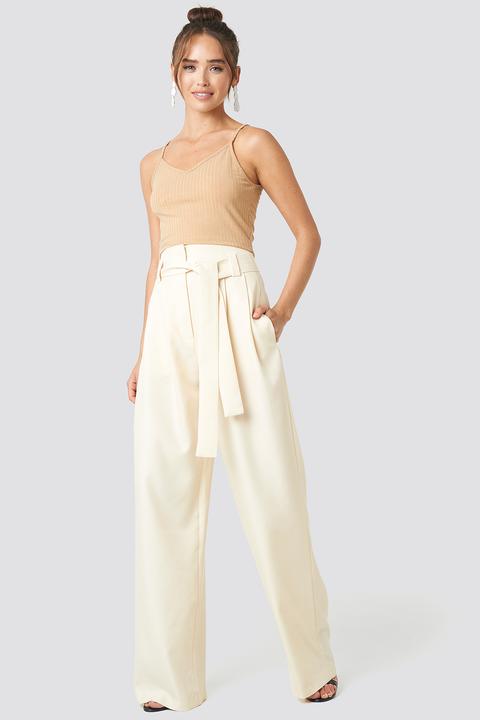 Mango Paper Trousers - White