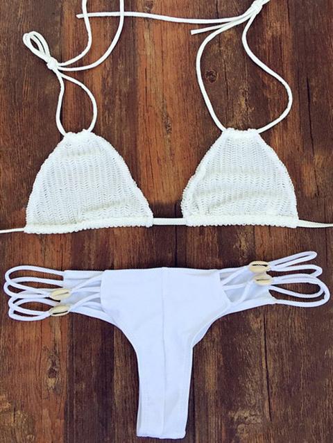 Crochet Bianco Halter Bikini