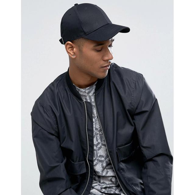 asos black cap