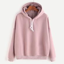 Sudadera De Capucha Con Hombro Caído
