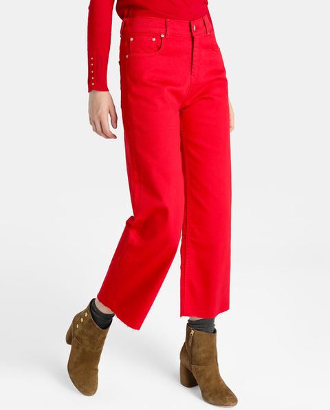 Vaquero Culotte De Mujer Rojo