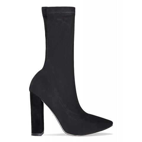 Alexia Black Suede Mesh Ankle Boots