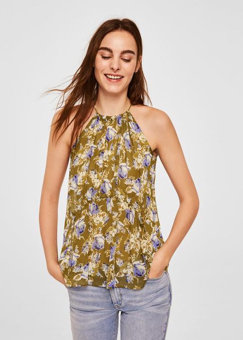 Blusa Halter Estampada