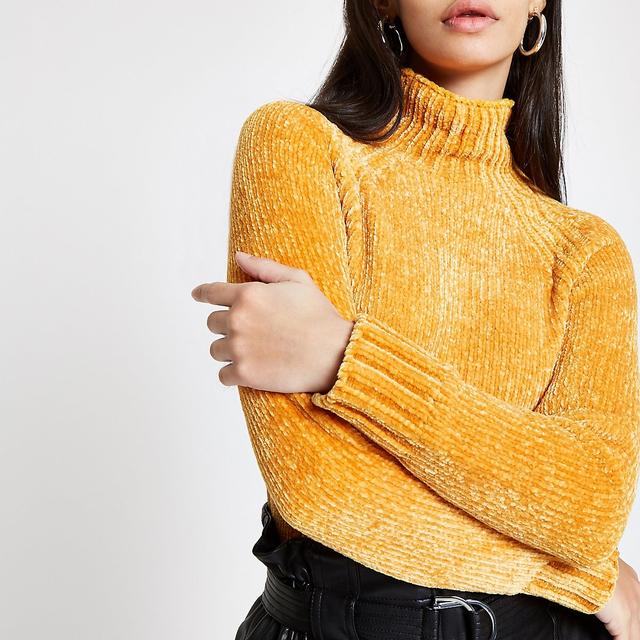 yellow chenille sweater