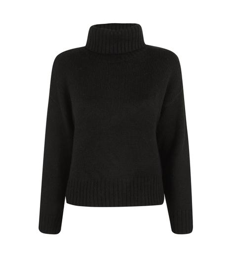 Petite Black Roll Neck Jumper New Look