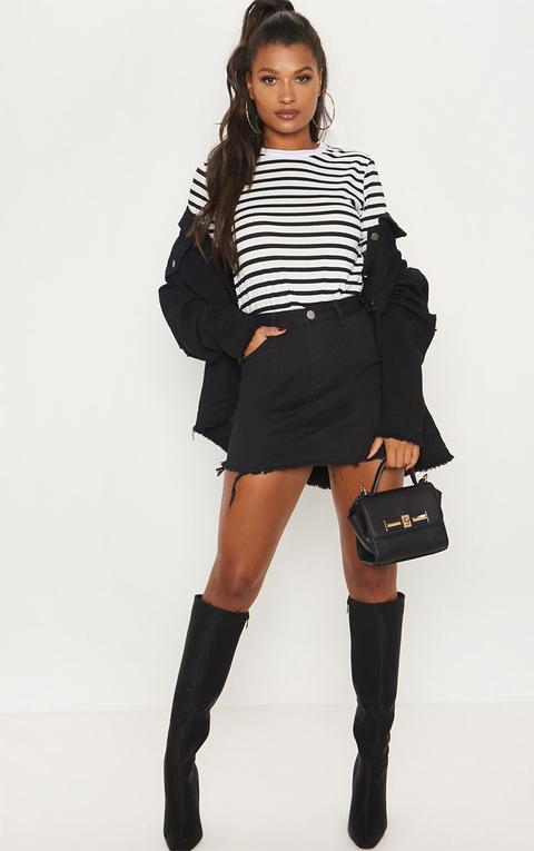 Black Denim Skirt from 