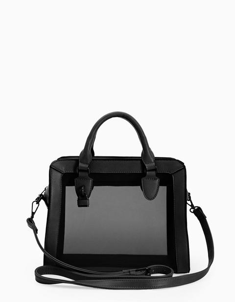 Borsa Con Lucchetto Vinile Nero