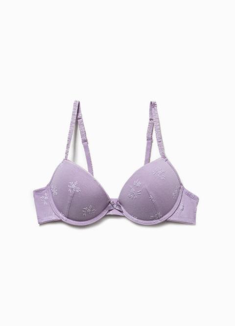 Reggiseno Push Up Con Ricami Floreali