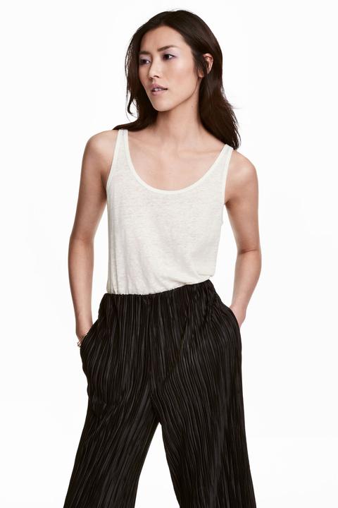 Camiseta De Tirantes En Lino