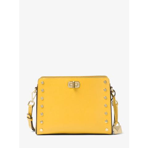 Bolso Messenger Sylvie De Piel Con Tachuelas