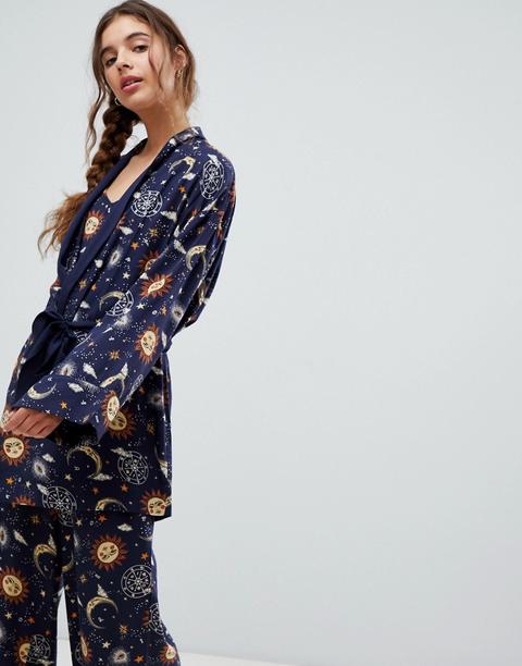 Asos Design Astrology Print Robe