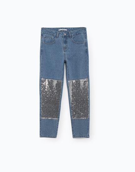 Jeans Boyfriend Slim Lentejuelas