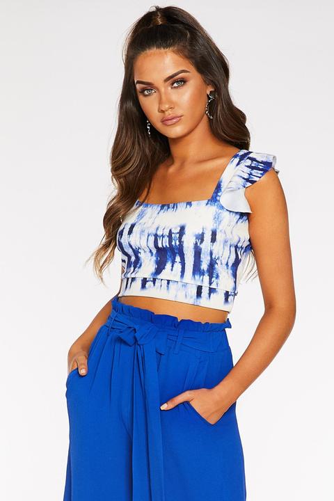 Blue Paper Bag Culotte Trousers from 