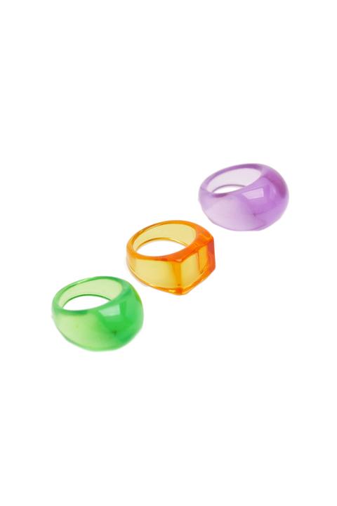 Pack 3 Anillos Resina Colores Flúor