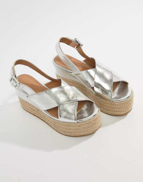 Asos Design - Trio - Keil-espadrille - Silber