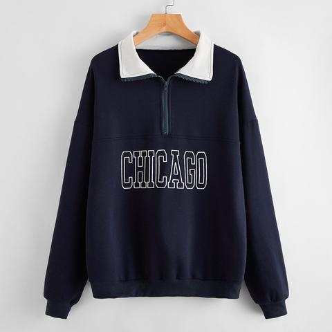 Chicago Graphic Half-zip Sweatshirt