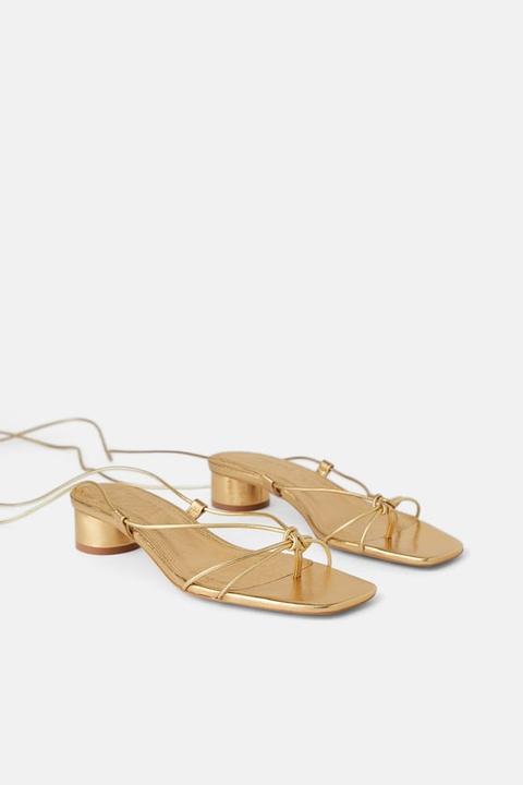 Strappy Leather Heeled Sandals