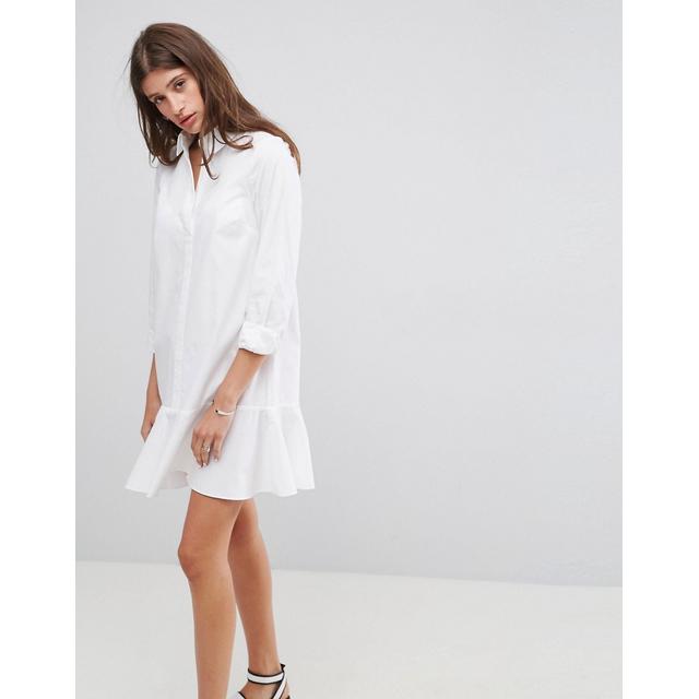 asos design peplum mini shirt dress