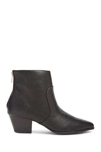 Forever 21 Faux Leather Booties , Black