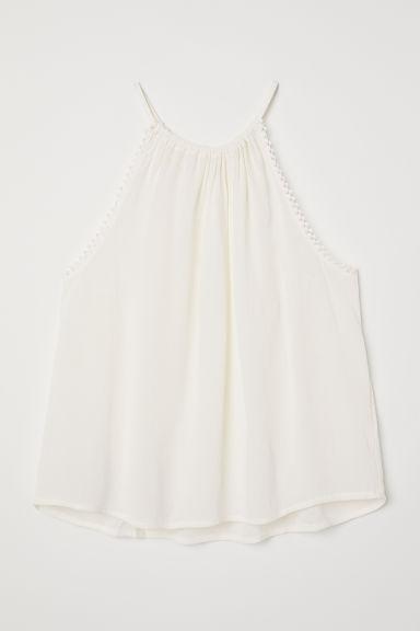Gecrinkeltes Top - White - Damen