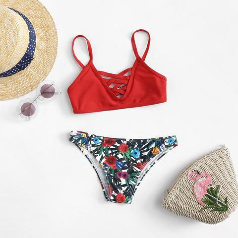 shein floral bikini