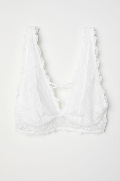 Bralette Aus Spitze - White - Damen