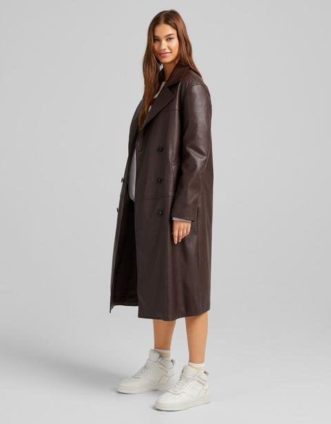 Gabardina Trench Efecto Piel