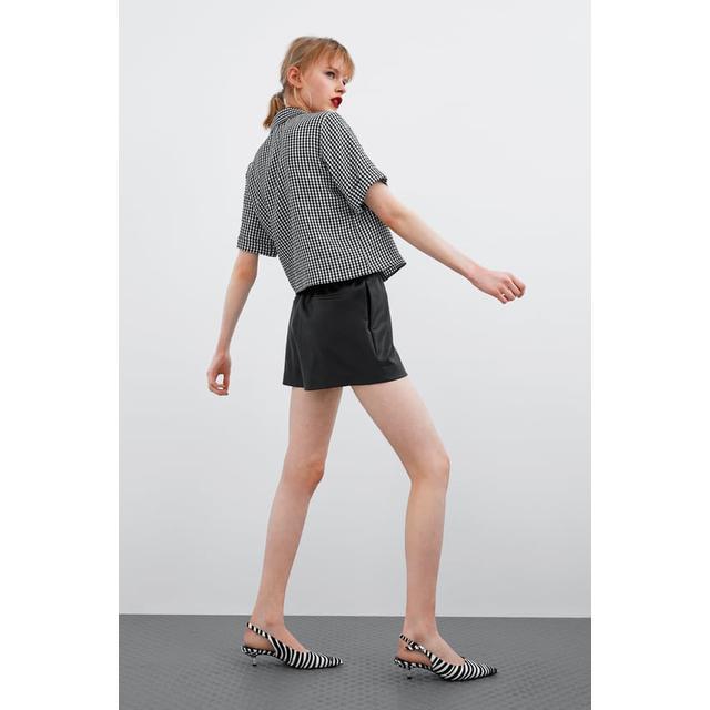bermuda effetto pelle zara Off 50% - www.vaddyfreshfish.com