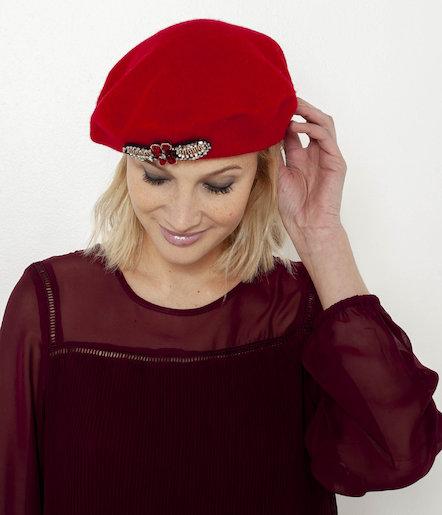 Desigual Red Hat Chapeau Noir Fleurs