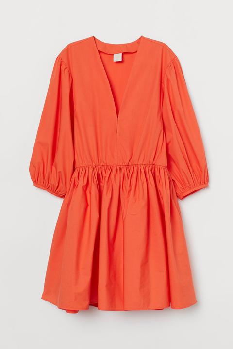 V-neck Dress - Orange