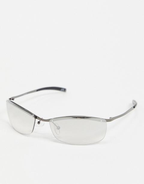 Asos Design Square Rimless Glasses With Clear Lens