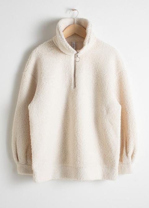 Faux Shearling Zip Pullover