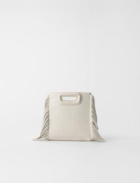 Bolso M Mini Cuero En Relieve Con Cadena