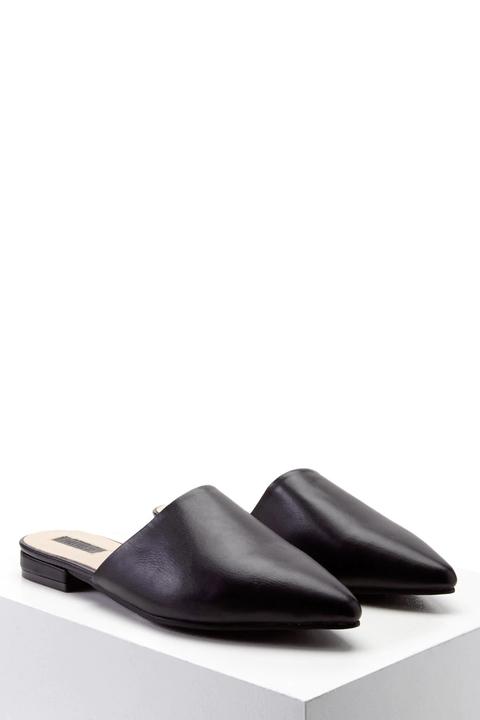 Faux Leather Mules