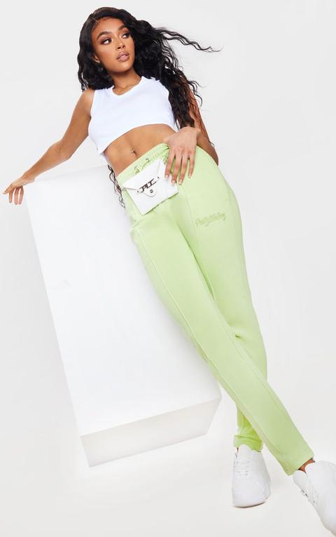 Prettylittlething Soft Lime Tapered Joggers