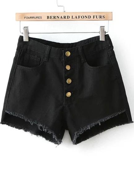 Short Denim Botonesnegro