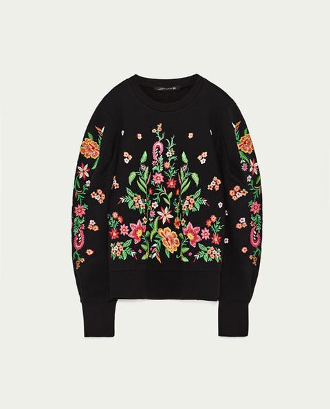 Pullover Fiori Ricamo