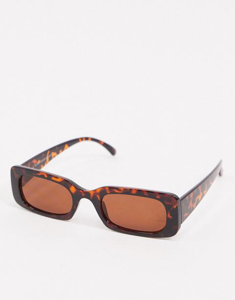 New Look Rectangle Sunglasses In Tortoiseshell-brown