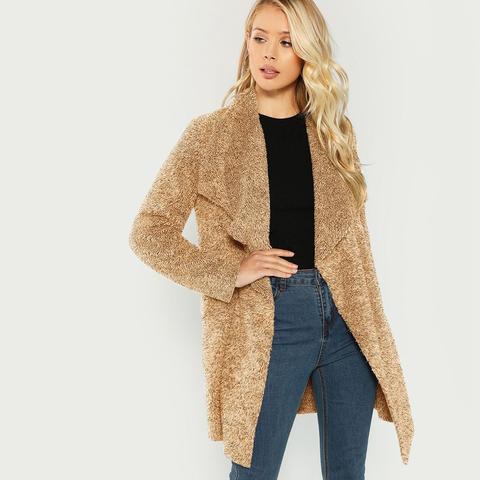 Wasserfallkragen Teddy Coat